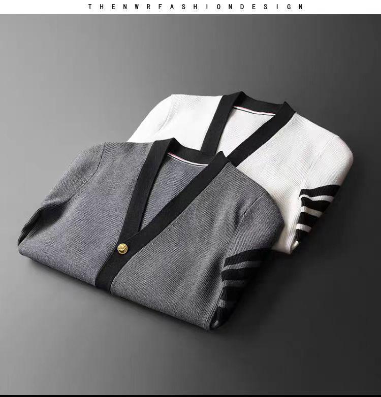 Men's Autumn Patchwork Cardigan Sweater - Loose, Handsome Hong Kong Style Knitted Coat