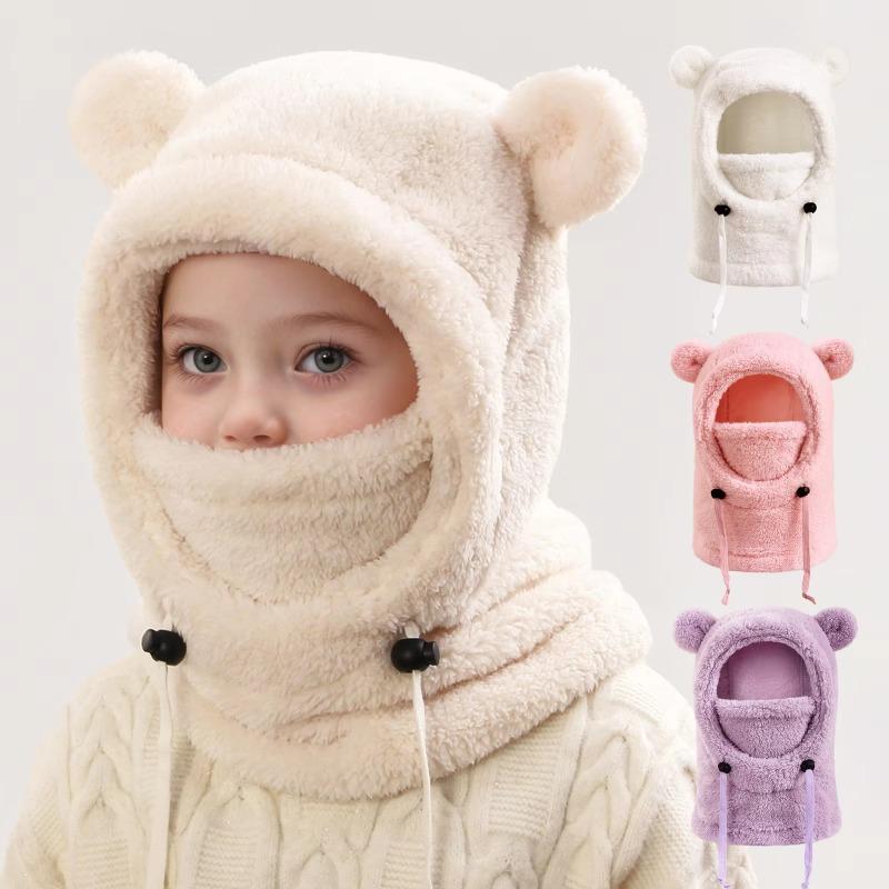 Children's Hats Velvet Ear-Protecting Scarves Boys Autumn Winter One-Piece Hats