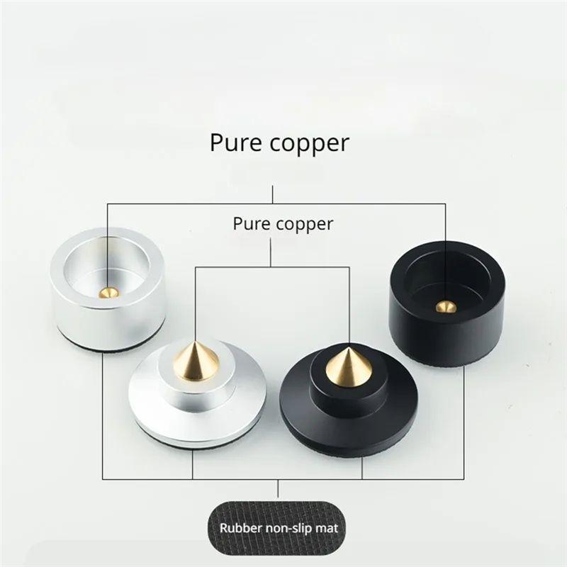 ABUL-4er-Set Füße Lautsprecher Spikes Fußpolster KTV Bühnenlautsprecher Aluminium Isolation HIFI Ständer Schwarz