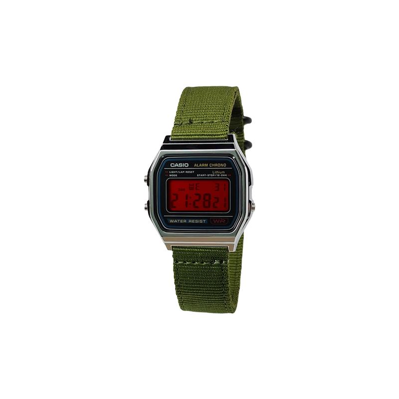 CASIO Customized watch modified series silver resin case life waterproof A158WA-1 modified-secret key X-7 Quartz leather str A158WA-1