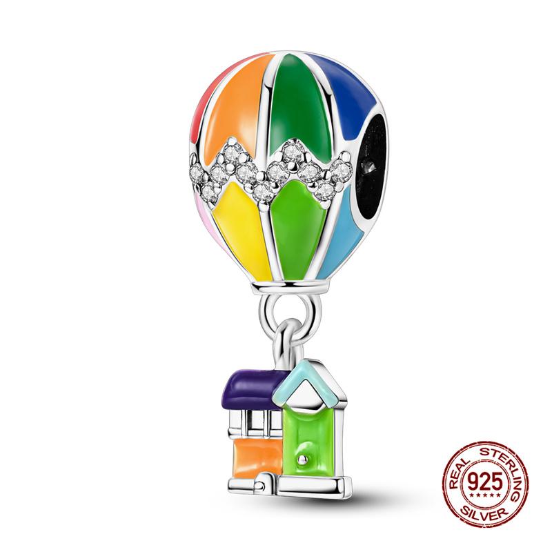 Original Charms Copper Air Balloon Charms Beads Fit 3Mm Original Bracelet Necklace Women Diy Jewelry Gifts