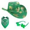 Shamrock Decoration Hat Suit Stage Performances Hat Sequins Celebrations Hat for Festives Parties