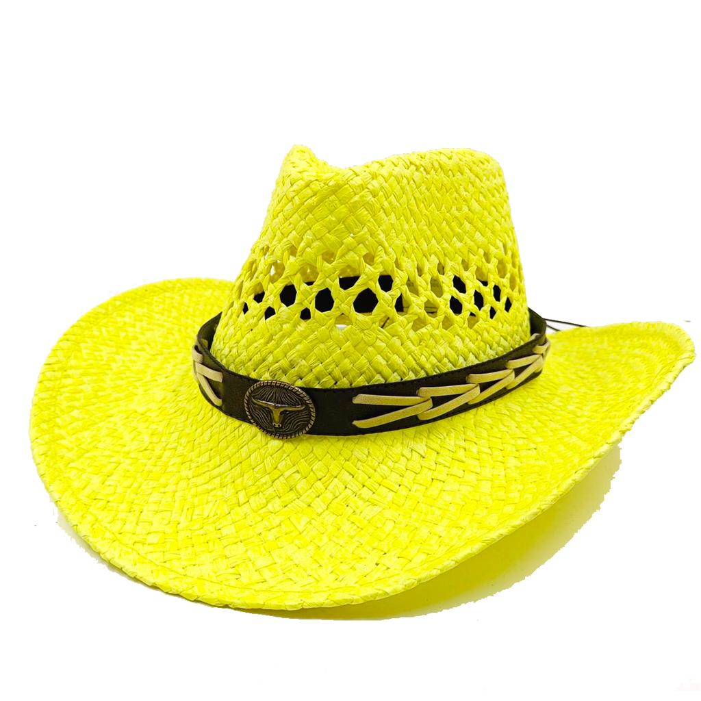 Cowboyhoed mode uitgesneden western cowboy handgeweven harde zomer saffier accessoires neutraal Cowboyhoed zonnehoed sombrero koe