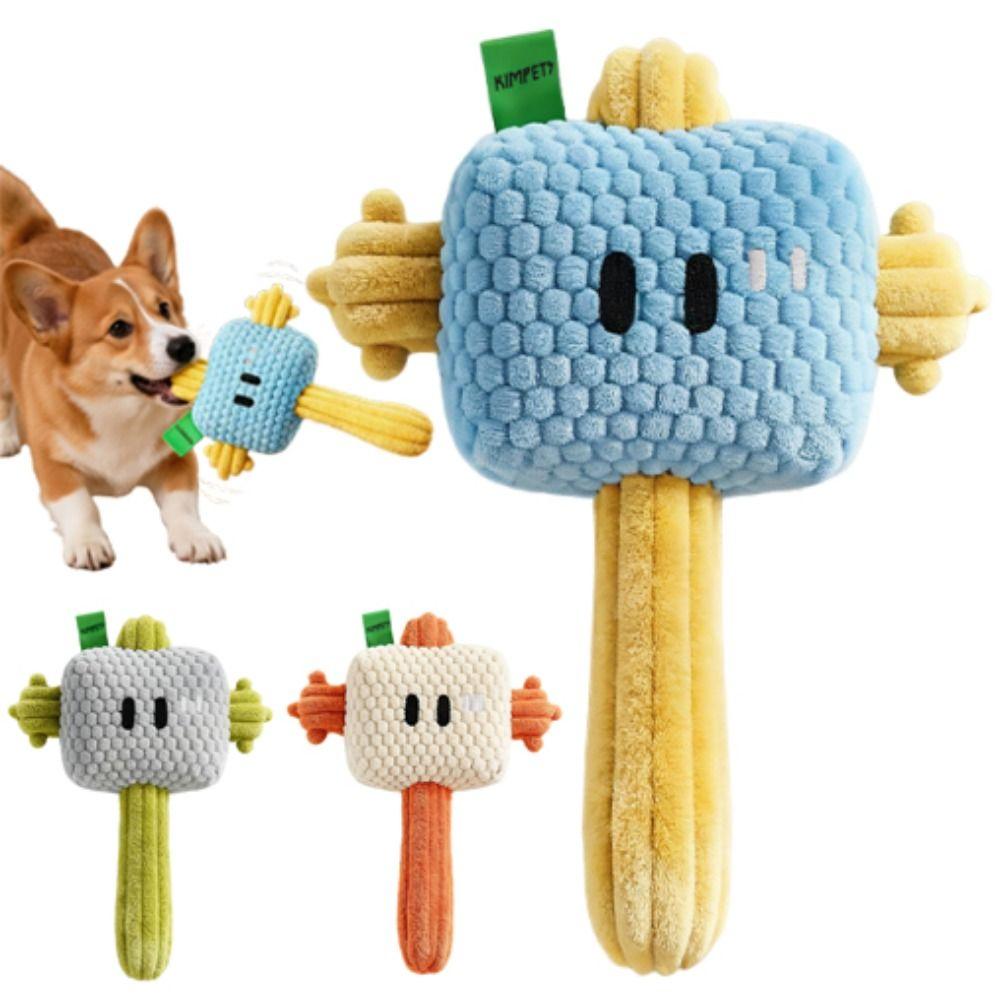 Bite-resistant Plush Hammer Dog Toy Wear-resistant Pet Shake Sound Toy  Indoor Outdoor Use