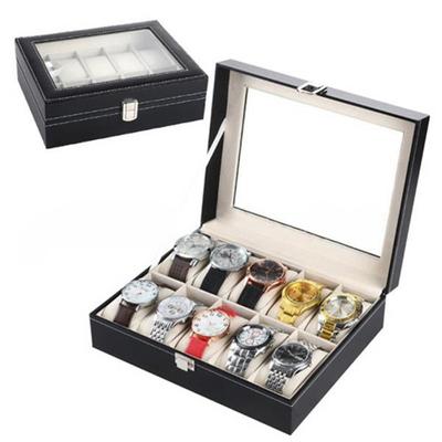 6/10/12/20 Slots Faux Leather Wrist Watch Storage Box Display Case Organizer