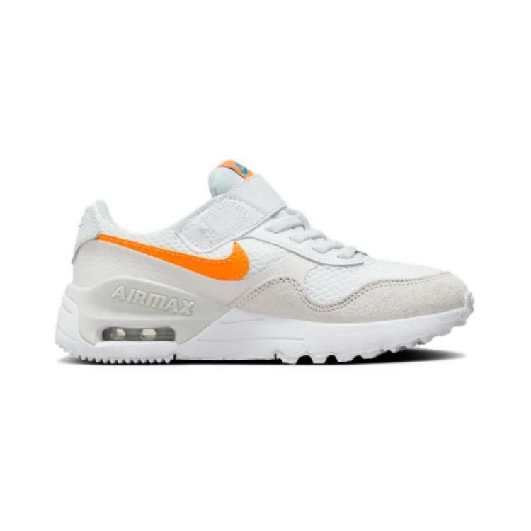 Nike Air Max SYSTM BP Cushioning, Wear Resistant Low top Kids Lifestyle Shoes White Orange Children Aged 3 7 Years Old DQ0285-114