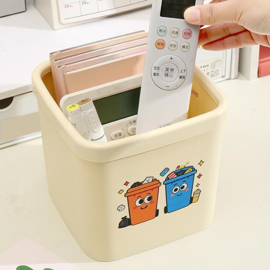 Cartoon Desktop Trash Can Cute Small Waste Bin Funny Tabletop Wastebasket Mini Trash Bin for Home Office Desk Vanity Table