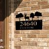 Metal Deer Address Sign Custom Family Name Ranch Yard Decor