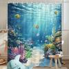 Underwater Ocean Fish Shower Curtain Coral Reef Art Bathroom Decor Sea Life Aquatic Bath Curtains for Modern Home Interior