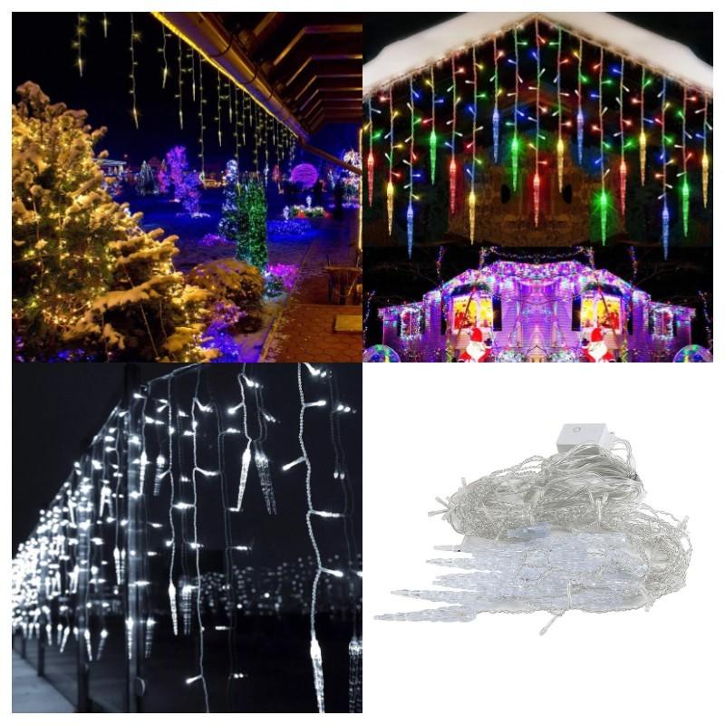Led Christmas Icicle Lights Window Falling Rain Outdoor Garden Party Home Decor