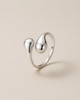 Anéis Ajustáveis de Prata de Lei 925 Gota de Água Feitos à Mão Alto Polimento Anel Dedo Polegar Statement para Mulheres Meninas