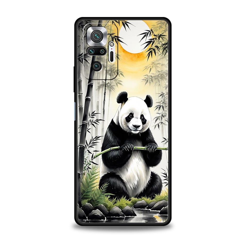 Baby Panda Phone Case Cover for Redmi 14C 10C Note 15 14 13 12 10 11 K40 Pro Plus 5G Shockproof Soft TPU Shell Fundas Capas Bag