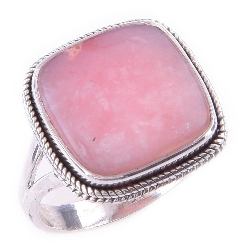 Natural Pink Opal Gemstone Handmade 925 Solid Sterling Silver Ring Size 6 Y1z55