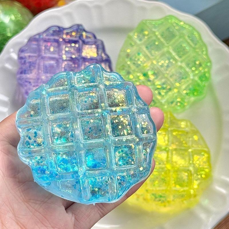 Squishy Glitter Maltose Fidget Toy Soft Bread Maltose Anti Stress Squeeze Toy Relieve Anxiety Decompressions Vent Squeeze Toy