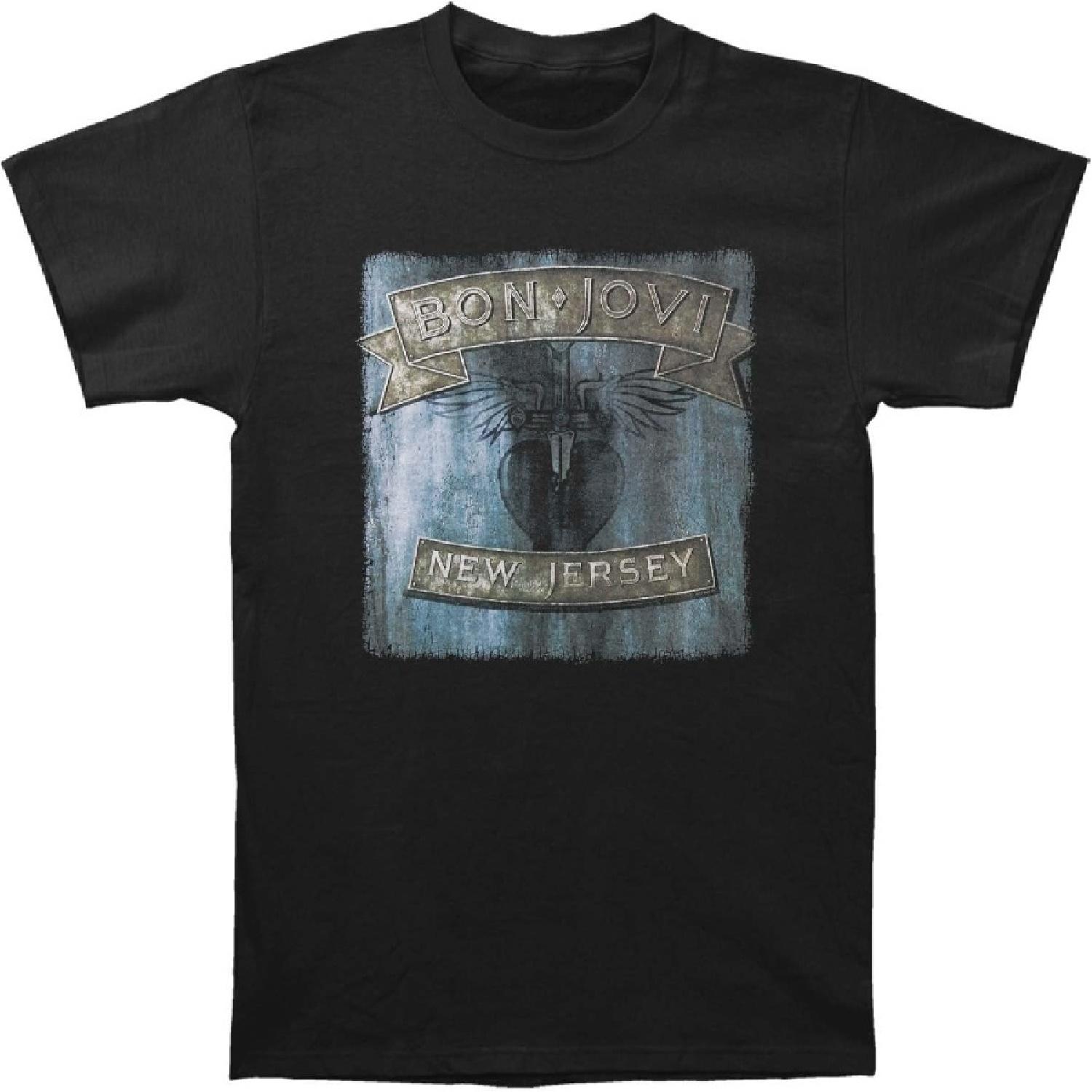 Bon Jovi Men s New Jersey T-Shirt Black S чёрный