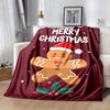 1pc Christmas Gingerbread Man Printing Lightweight Flannel Blanket, Comfortable and Warm Blanket, for Camping Sofa Bed and Couch Office, Gift