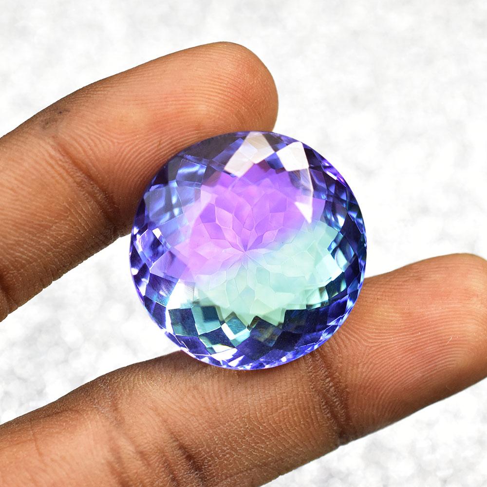 Lab-Created Tourmaline Loose Gemstone Multicolor 61 ct Round Cut October Birthday Birthstone