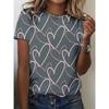 Fashion Women Heart Symbol Print T Shirt Funny Casual O-neck Short Sleeves T-shirt Summer Female Tee Shirt