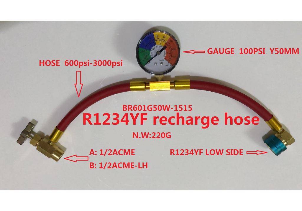 R1234YF Car AC Refrigerant Detection & Filling Hose