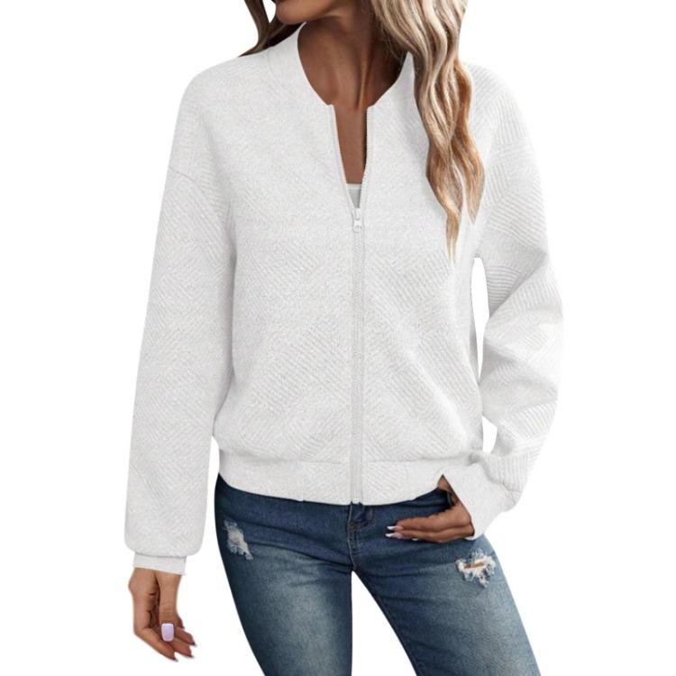 Women Loose Casual Lightweight Long Sleeve Full Zipper Sweatshirts Jackets Coat Outwear