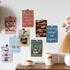 30Pcs Make life full of love Fruit decoration card wall sticker, dormitory office bedroom postcard wall sticker decoration