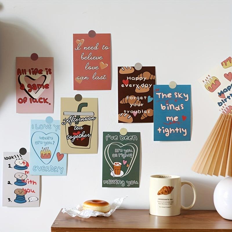 30Pcs Make life full of love Fruit decoration card wall sticker, dormitory office bedroom postcard wall sticker decoration