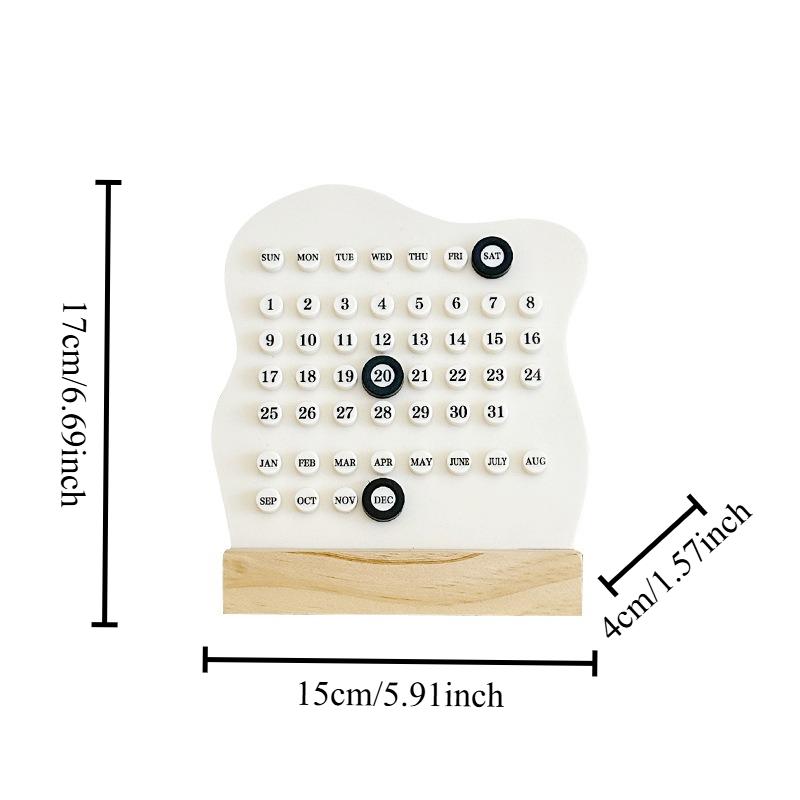

1Pcs DIY Perpetual Calendar Desk Decor High Aesthetics Photo Prop Small Ornaments Family Atmosphere Cute белый