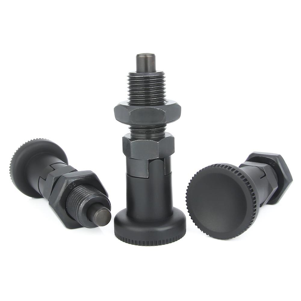 Perno di indicizzazione a molla retrattile autobloccante M10/M12/M16/M20, perno di posizionamento, perno con pomello in plastica con dado