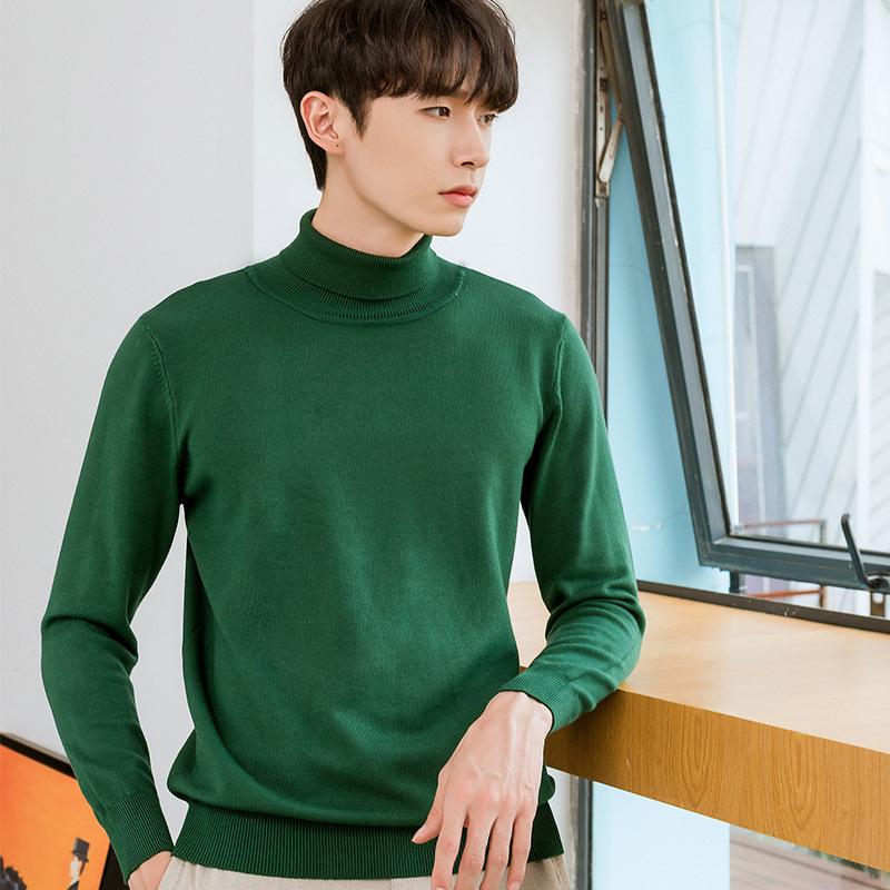 Sweater High Collar Autumn and Winter Men's Pullover Knit Sweater Loose Casual Long-sleeved Wild Wool Sweater