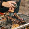 Barbecue Cage Outdoor Camping Barbecue Net Square BBQ Skewers Basket Wooden Handle Meat and Vegetable Barbecue Tube BBQ Tools
