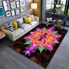 Bunter Mandala-Musterteppich mit Sternenhintergrund für das Wohnzimmer Geeignet für den Einsatz als Anti-Rutsch-Matte für Wohnzimmer, Schlafzimmer, Sofas
