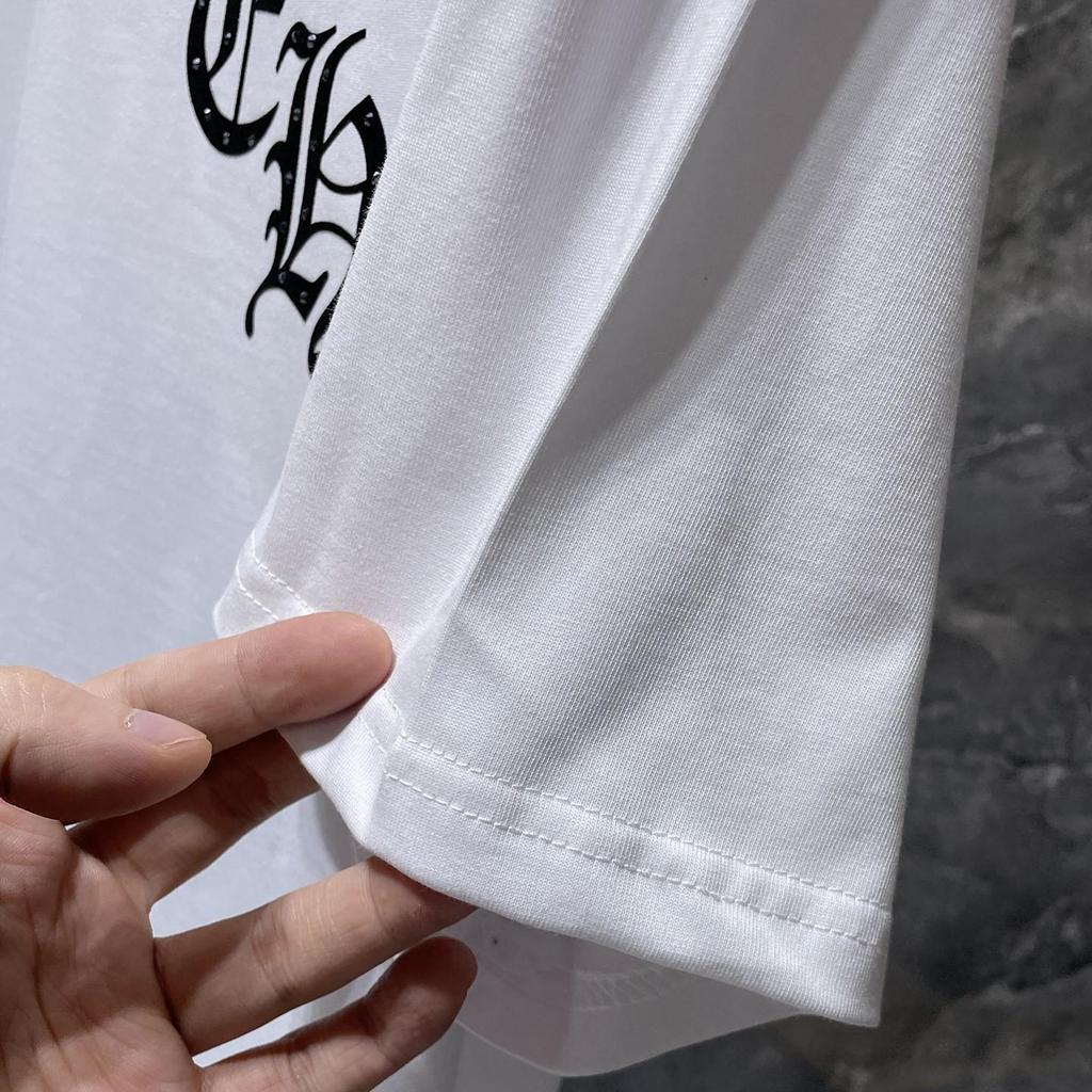 8933 CHROME HEARTS 2026 Summer New High Quality Cotton Round Neck Loose Large Size Men's and Women's T-shirt Couple T-shirt