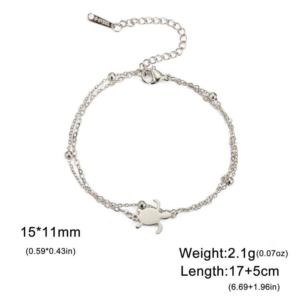 Cazador Animal Turtle Hand Bracelet for Women Stainless Steel Jewelry Beads Chain Bracelet Cute Birthday Gift Trend 2026 New