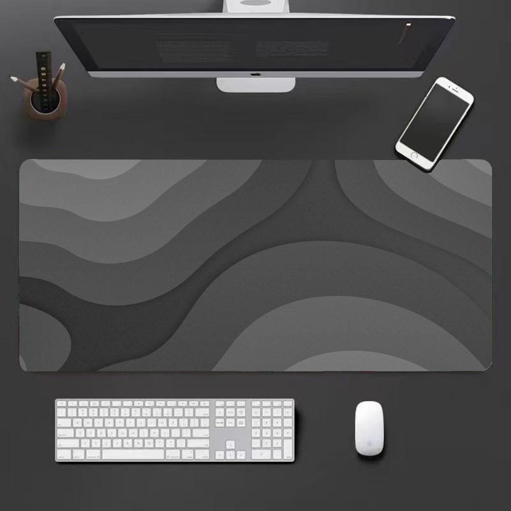 Gray Curve Mouse Pad XXL Computer Accessories Office Game Table Mats Rubber Antislip Gaming Keyboard Mouse Pad Desk Pad HYBXXC