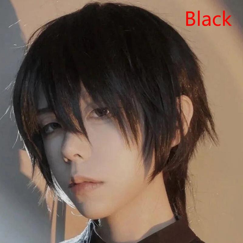 Men Anime Cosplay Wig Male Short Straight Costume Synthetic Hair Cause Wigs Heat Resistant Synthetic Scalp Hair