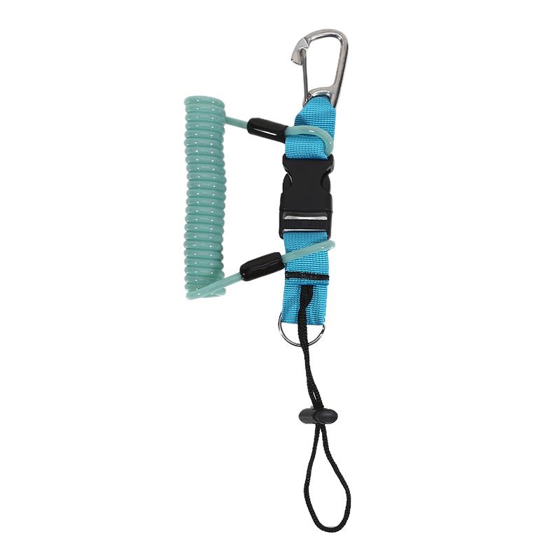 Scuba Diving Anti Lost Spiral Spring Coil Camera Lanyard Safe Emergency Tool Rope Quick Release Spiral Lanyard With Clip Buckle 1PC
