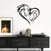 Abstract Double Swan Head Metal Wall Art Rhombus Silver Ornament for Home Decor