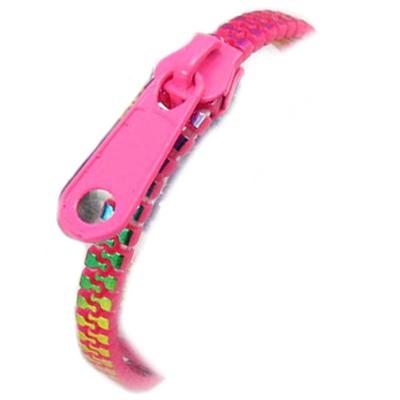 [R3980] - Pink 'Zip' Resin Bracelet - 6 Mm