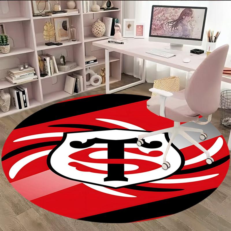 1 pezzo Squadra di Calcio (65) Tappeto Rotondo Stampato Tappeto Rotondo per Sedia Adatto per Camera da Letto Soggiorno Tappeto Decorativo per la Casa