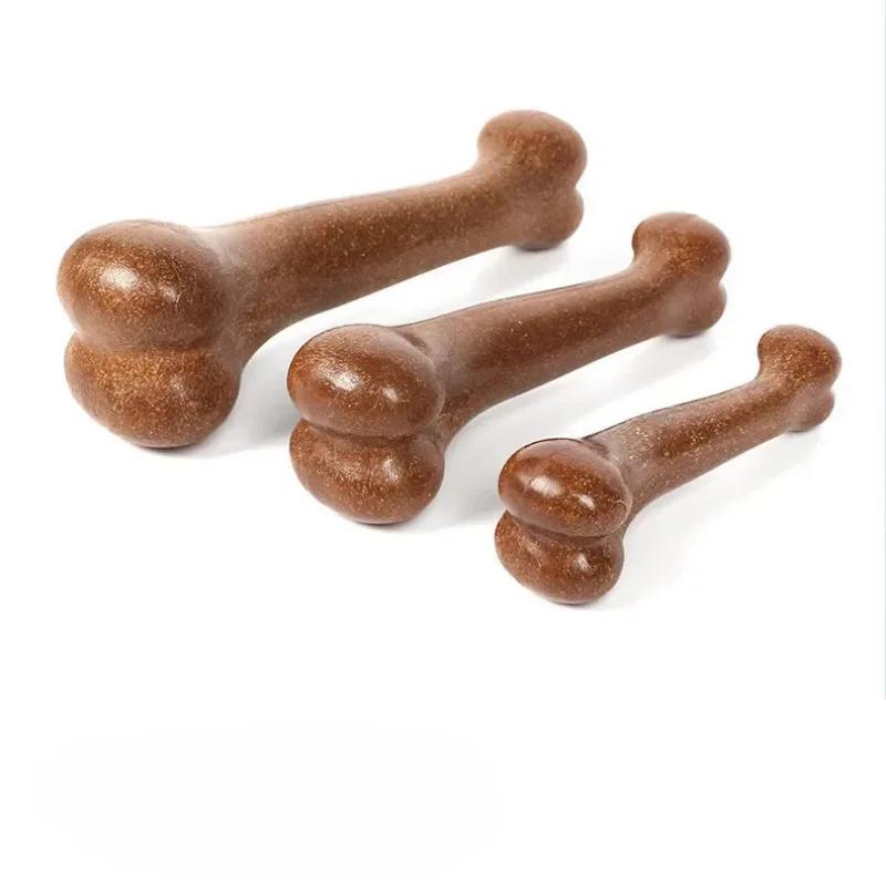 Indestructible Dog Bone Chew Toy Natural Non Toxic Puppy Chewing Game for Small Medium Large Breed Dental Care Anti Bite Pet