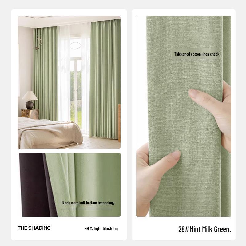 Perdele Blackout Shaoxing: Design Modern Minimalist, Bumbac-In Gros, Blocare Soare, Izolare Termică, pentru Dormitor și Living.