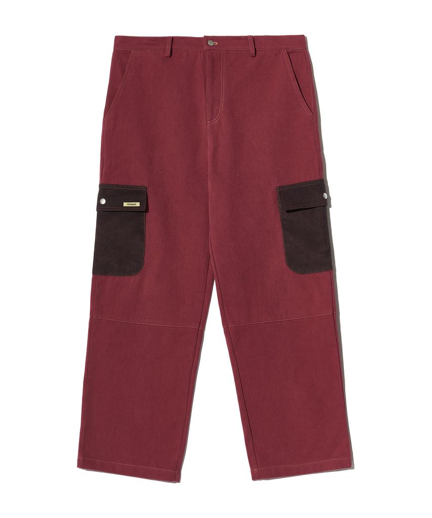 PEACE MAKER Corduroy Point Cotton Work Pants (Burgundy)