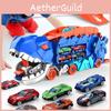 Dinosaur Truck Car Transport Carrier With12 Pull Back Dino Car Toy For Gift Kids