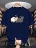 Sweet Two Cats Heart Cartoon Graphic Unisexs Crew Neck T Shirt Cute Pet Print Short Sleeve Casual Cotton Daily Street Tops