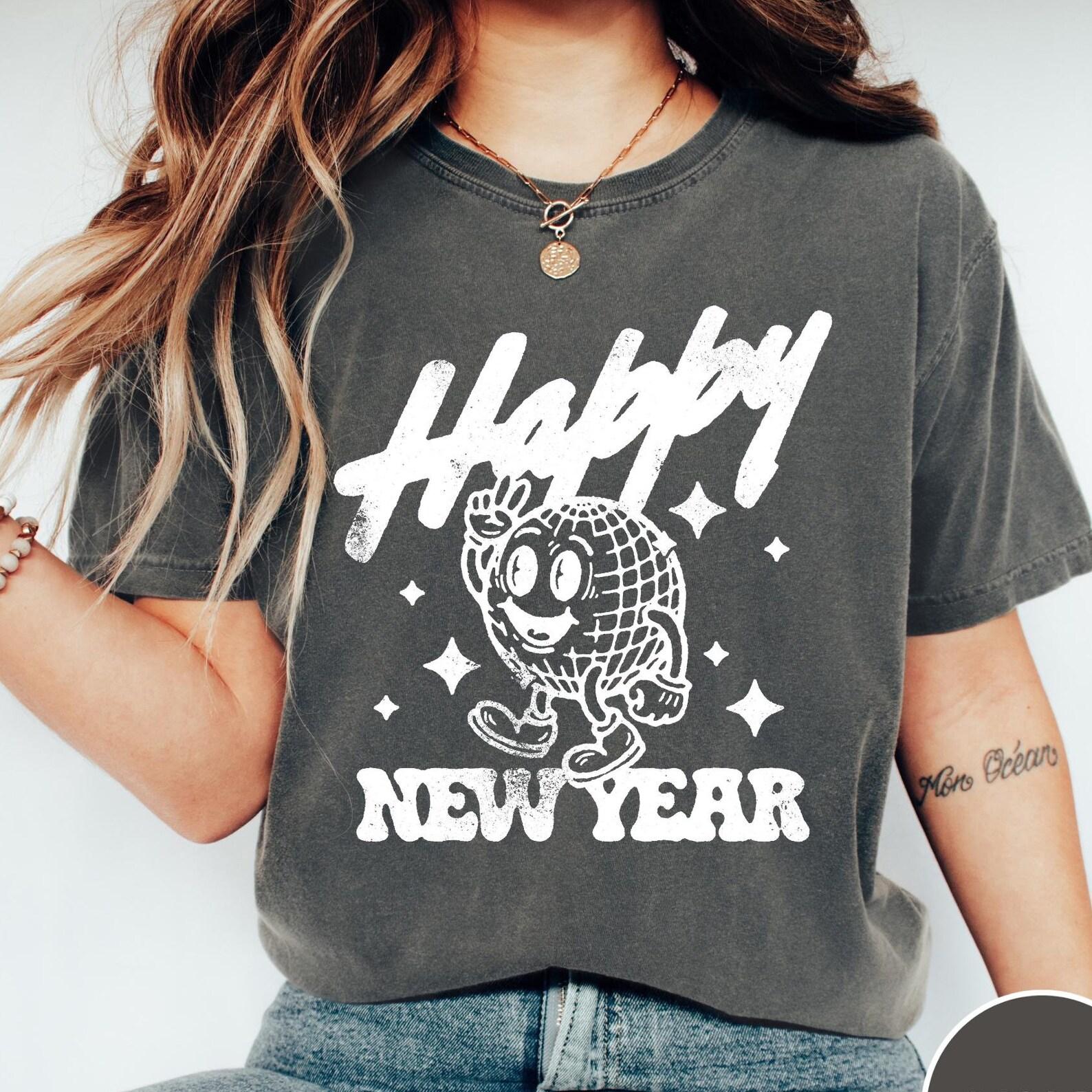 Retro New Years Eve Comfort Colors® T-Shirt, Happy New Year Shirt, New Years Party T-Shirt, Trendy Matching New Years Shirt, Holiday Tee 3XL