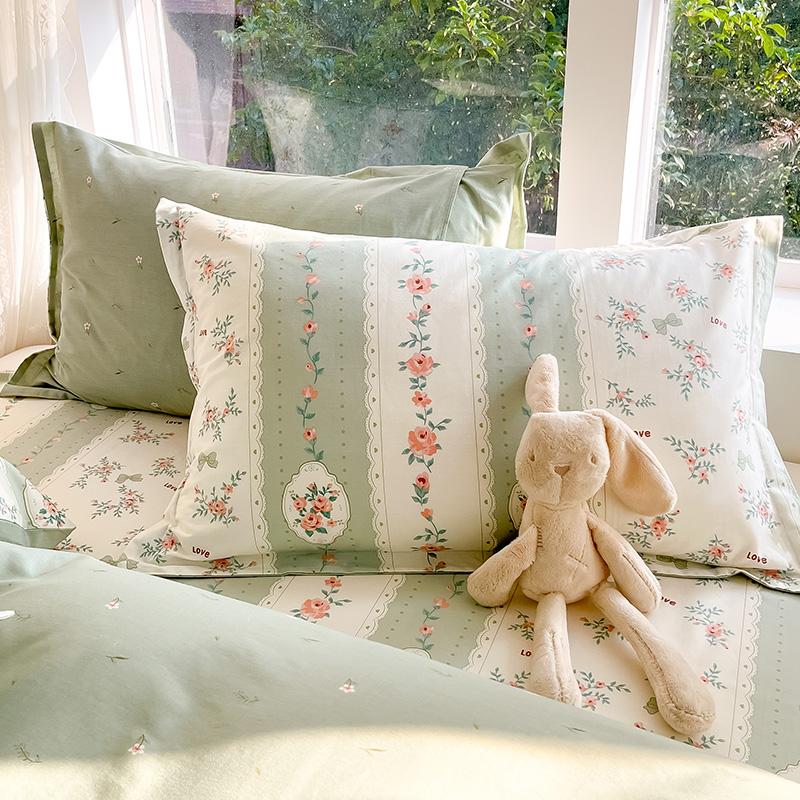 100% Cotton 1 Piece 48cm*74cm Pillowcase Beauty Floral Printing Pillow Case Cover For Bedroom