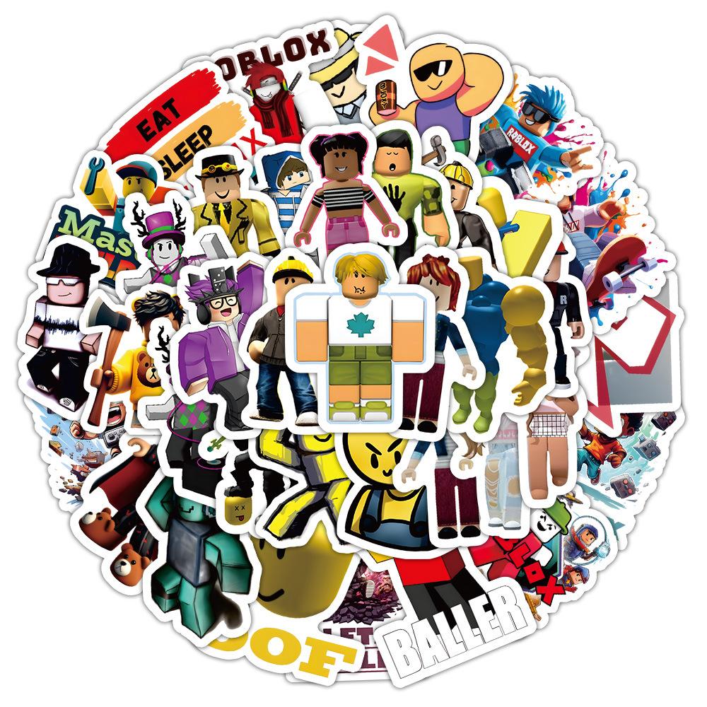 Roblox 60 Pcs Waterproof Virtual World Stickers Vinyl Decals For Kids Laptop Luggage Notebook Skateboard Water Bottle Decoration