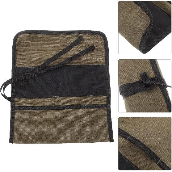 Uonlytech Rollwerkzeugtasche Leinwand Aufrollbare Tasche Schraubenschlüssel-Organizer mit Taschen Holz schnitzwerkzeuge Meißel Handwerkzeuge Tasche für Mechaniker Schreiner