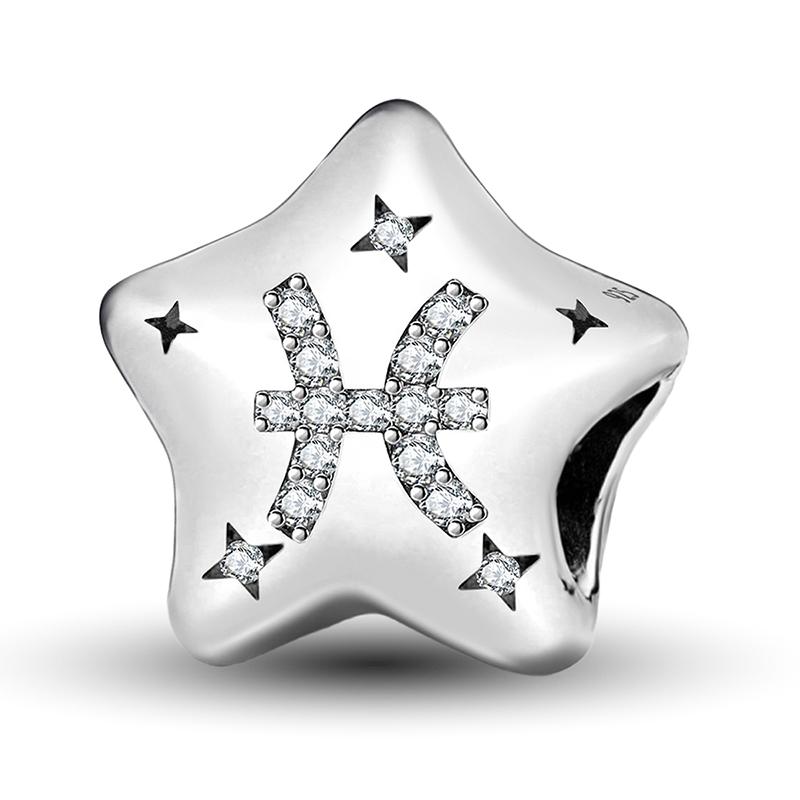 Copper 12 Constellation Star Cute Series Charms Bead Fit Original Pan Bracelet Bangle Diy Jewelry For Women Gift