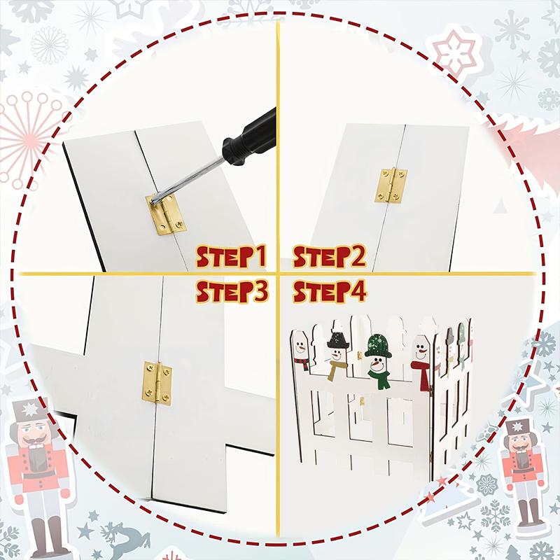 2ΤΜΧ Φράχτης Δέντρου Πάρτι Διακόσμηση Δέντρου Διακόσμηση Αυλής Φεστιβάλ Χριστούγεννα Ξύλινος Φράχτης 30 * 30εκ